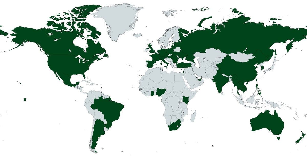 Map of our the Cyber Intelligence Global network of law firm partners